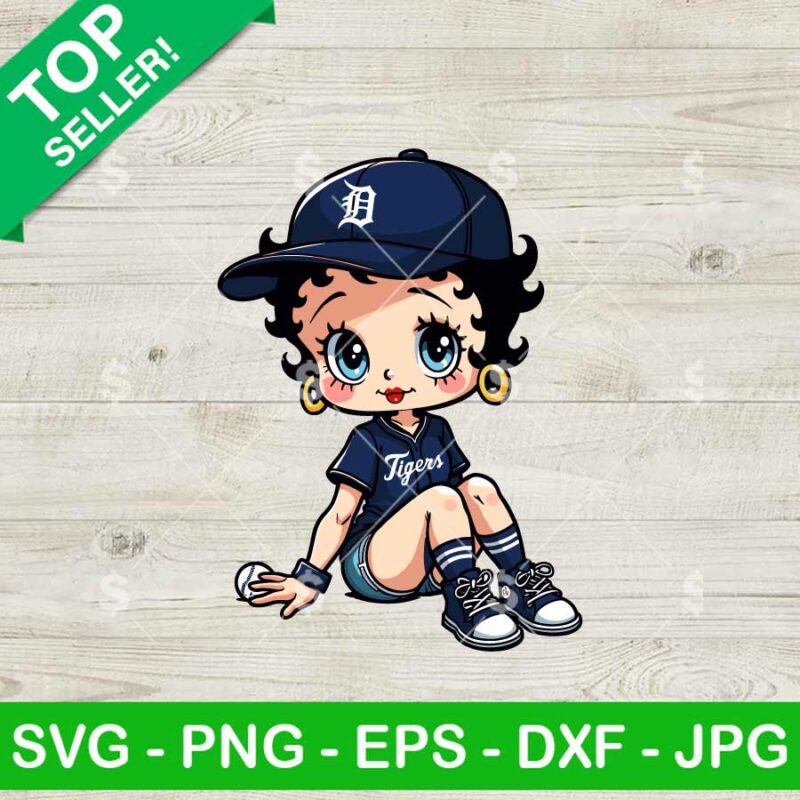 Betty Boop Detroit Tigers Baseball MLB SVG