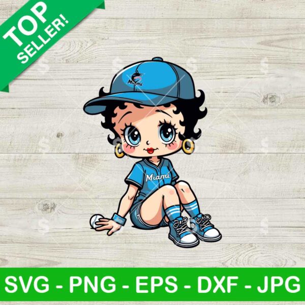 Betty Boop Miami Marlins Baseball SVG