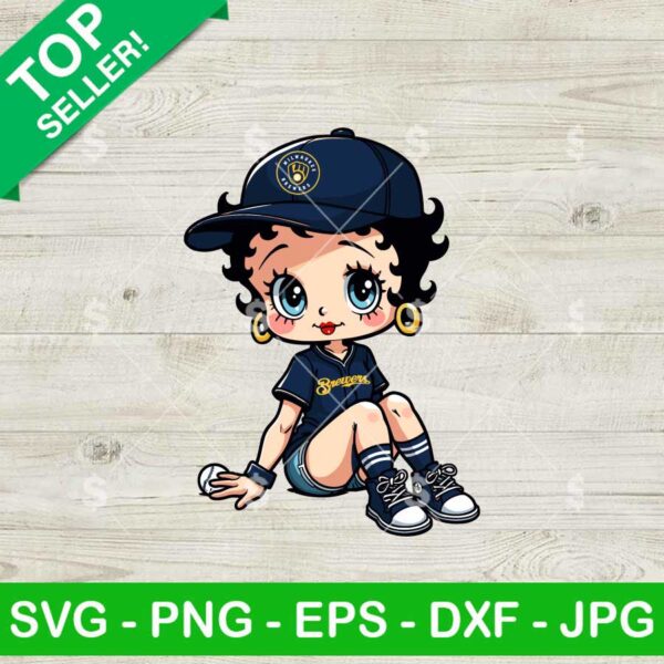 Betty Boop Milwaukee Brewers Baseball SVG