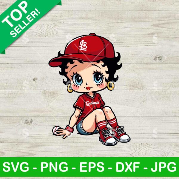 Betty Boop St Louis Cardinals Baseball Team SVG