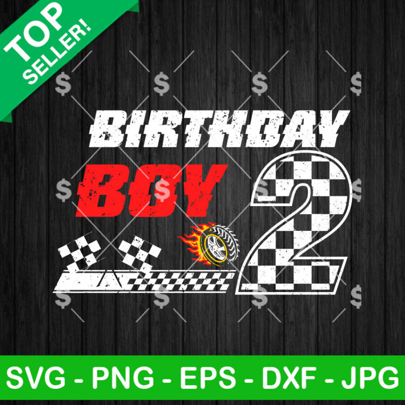 Birthday Boy 2 Two Racing Flag SVG