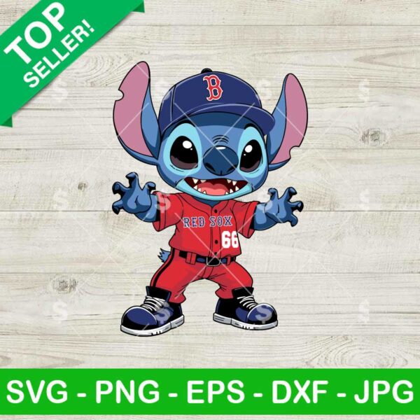 Boston Red Sox Disney Stitch SVG