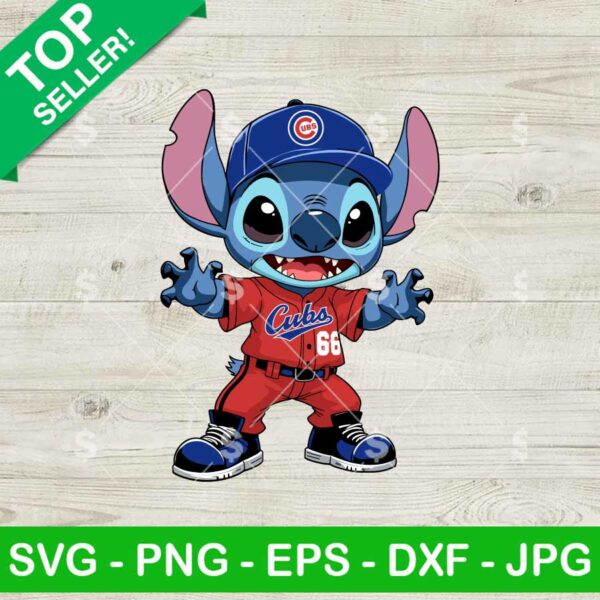 Chicago Cubs Stitch Baseball Player SVG