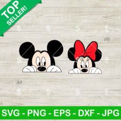 Disney Mouse Peeking SVG, Mouse Friends Peeking SVG, Mickey Minnie SVG