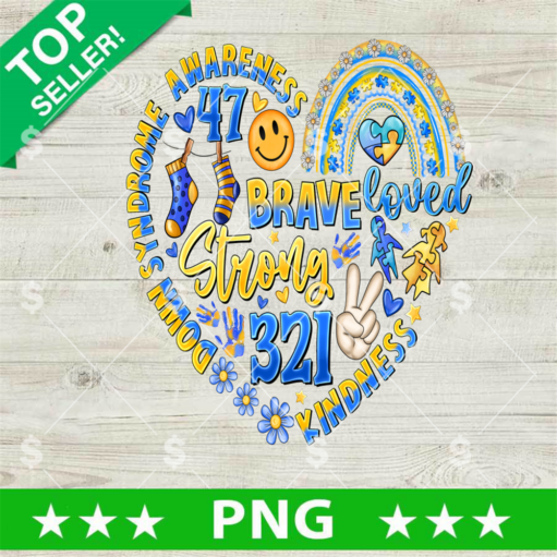 Down Syndrome Awareness Heart PNG