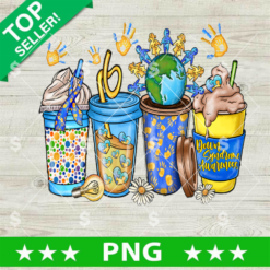 Down Syndrome Awareness Latte Cup PNG, Down Syndrome Coffee PNG, Down Syndrome Sublimation PNG
