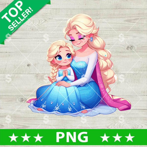 Elsa Disney Mom and Daughter PNG