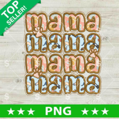 Faux Embroidery Cat Mom PNG