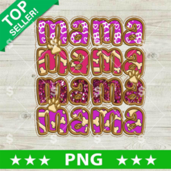 Faux Embroidery Glitter Dog Mom PNG