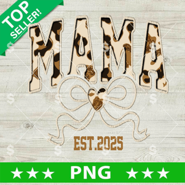 Faux Embroidery Leopard Mama PNG