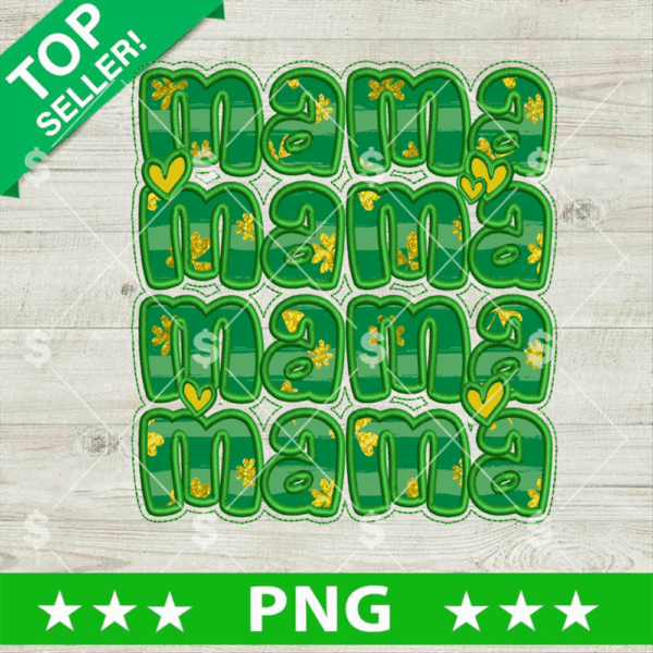 Faux Embroidery Lucky Mama PNG