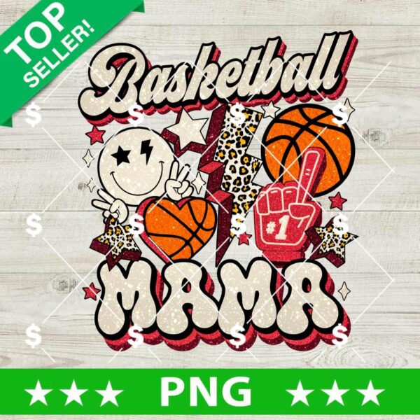 Glitter Basketball Mama PNG
