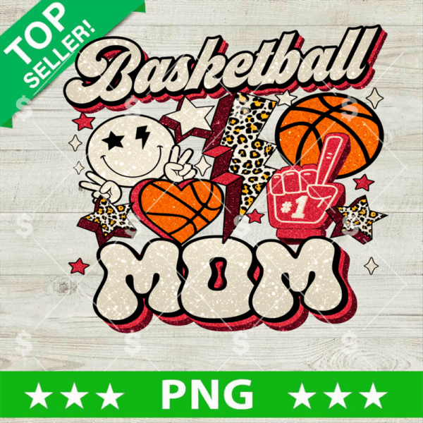 Glitter Basketball Mom PNG