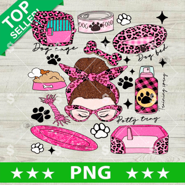 Glitter Leopard Dog Mom PNG