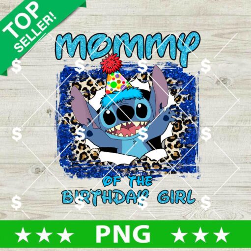 Glitter Stitch Mommy Of Birthday Girl PNG