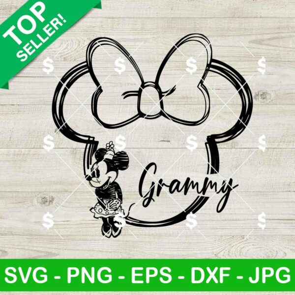 Grammy Minnie Sketched Disneyland SVG