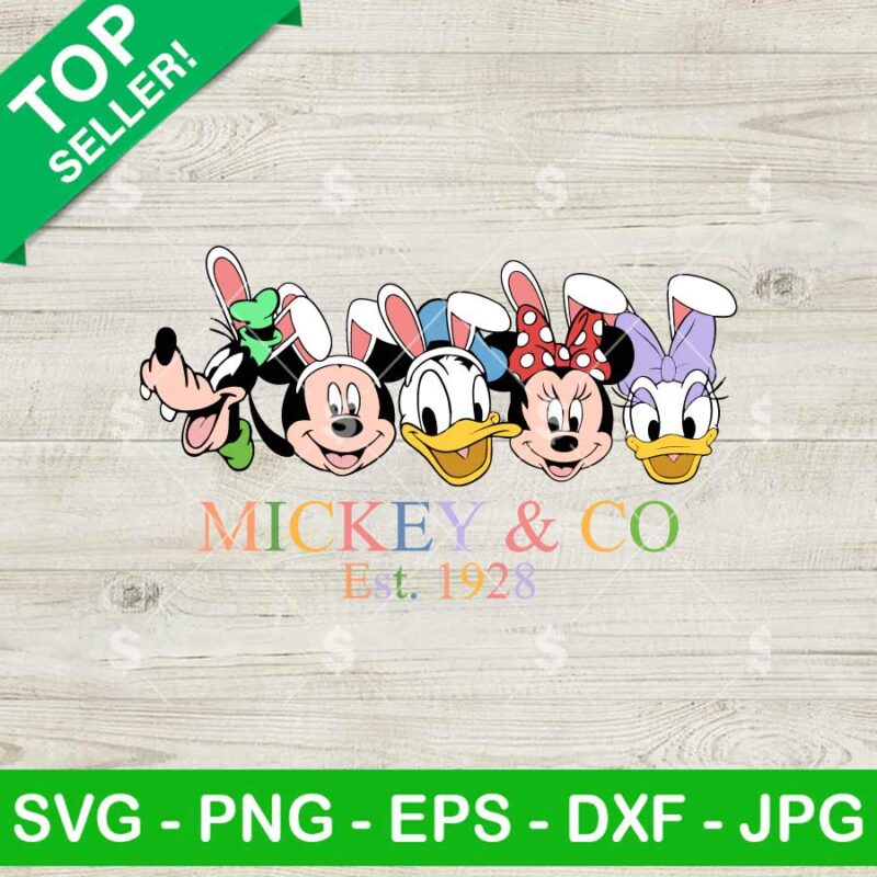 Mickey &amp; Co Happy Easter SVG, Easter Disney Mouse Friends SVG, Bunny Mouse Easter SVG