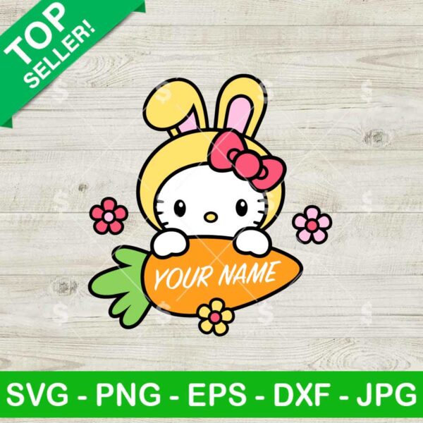 Hello Kitty Easter Bunny Carrot SVG, Kitty Bunny Carrot SVG, Easter Egg Bunny SVG