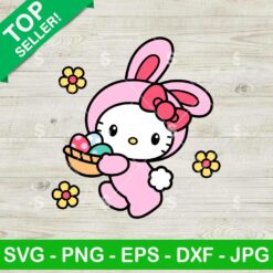 Hello Kitty Easter Bunny Eggs Basket SVG