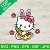 Hello Kitty Easter Bunny With Carrot SVG