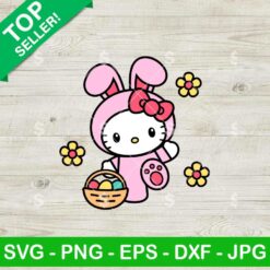 Pink Hello Kitty With Egg Basket SVG