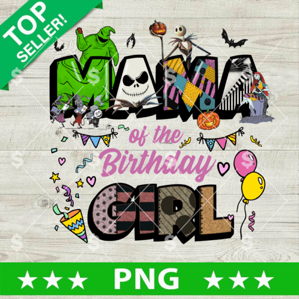 Jack Skellington Mama Birthday Girl PNG