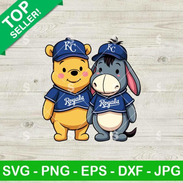 Kansas City Royals Winnie The Pooh And Eeyore Baseball SVG