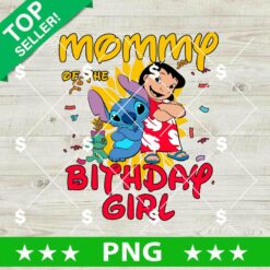 Cute Lilo And Stitch Mommy Of Birthday Girl PNG
