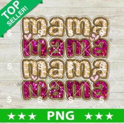 Mama Glitter Heart PNG