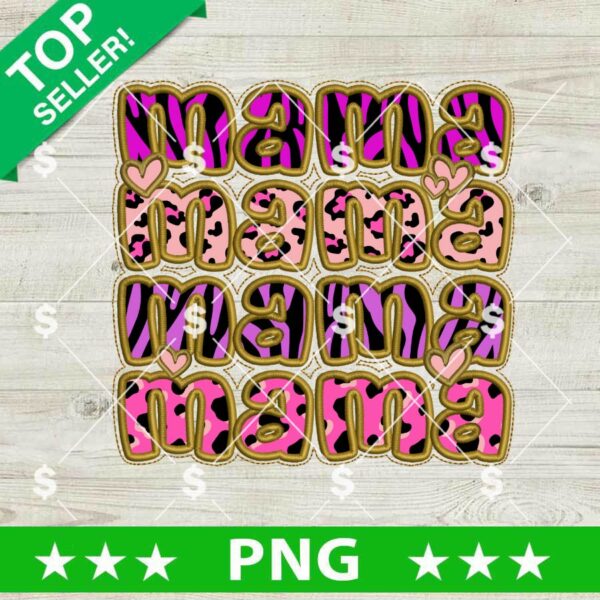 Faux Embroidery Mama Wild Safari PNG