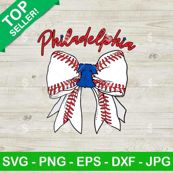 Philadelphia Baseball Coquette Bow SVG