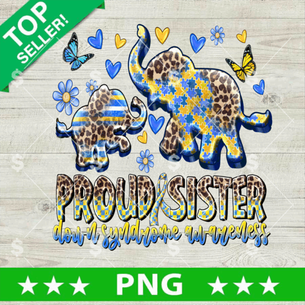 Proud Sister Down Syndrome Awareness PNG
