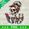 Skeleton Messy Bun Mom PNG