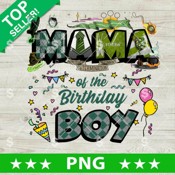 Slytherin Mama Birthday Boy PNG, Harry Potter Mom PNG, Potter Birthday Party Sublimation PNG