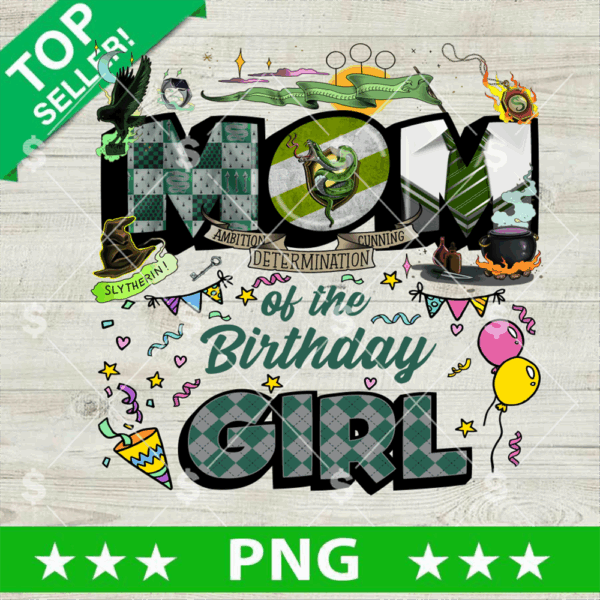 Slytherin Mom Birthday Girl PNG, Harry Potter Birthday PNG, Wizard Birthday Sublimation PNG