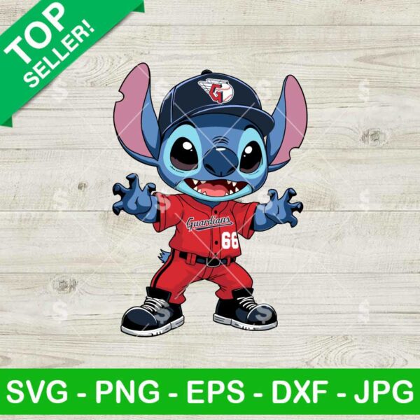 Stitch Cleveland Guardians Baseball SVG
