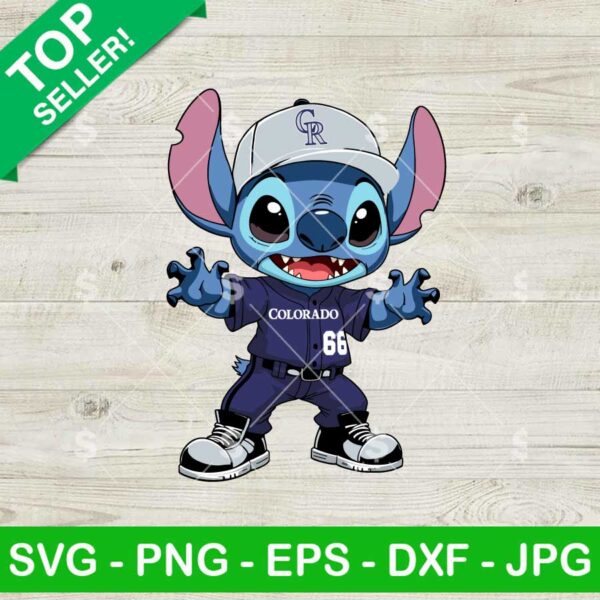 Stitch Colorado Rockies Baseball Uniform SVG