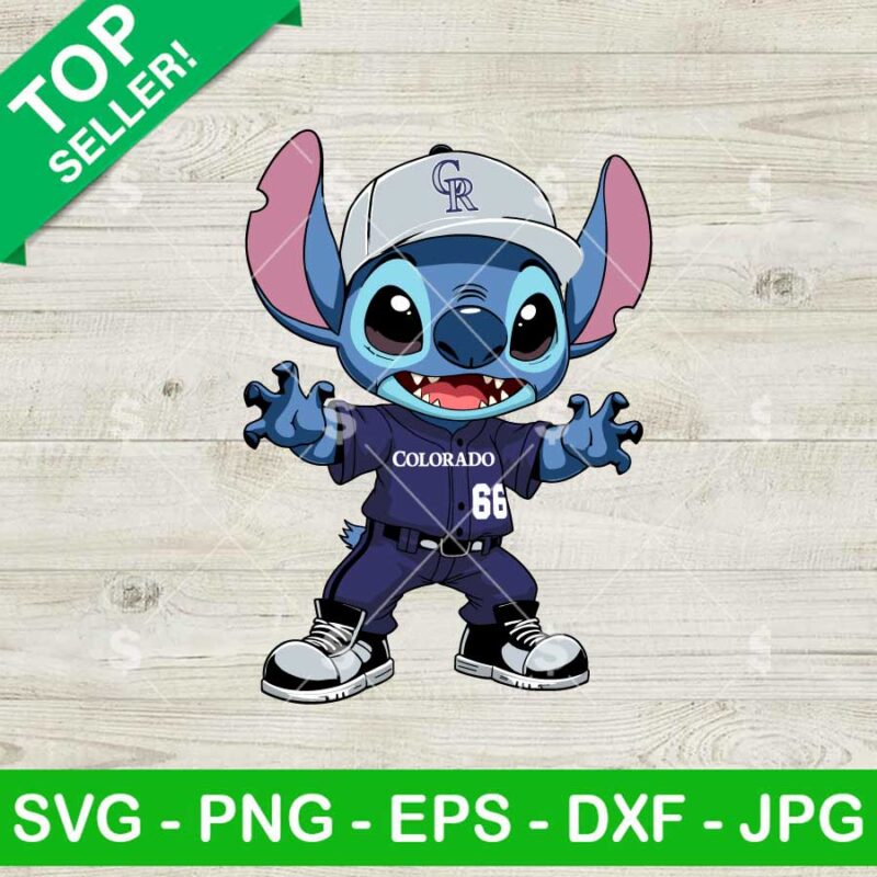 Stitch Colorado Rockies Baseball Uniform SVG