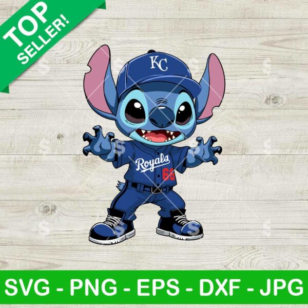Stitch Kansas City Royals Baseball SVG
