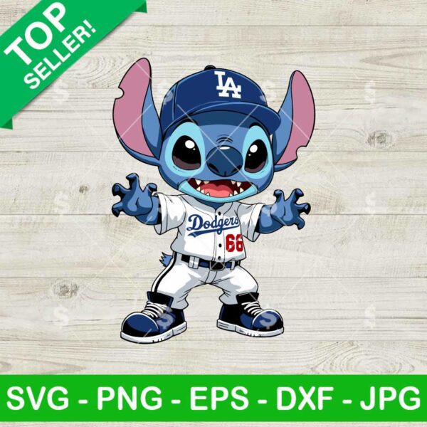 Stitch Los Angeles Dodgers Baseball SVG
