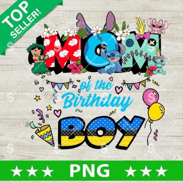Stitch Mom Birthday Boy PNG, Mama Disney Stitch Birthday PNG, Disney Birthday Party Sublimation PNG