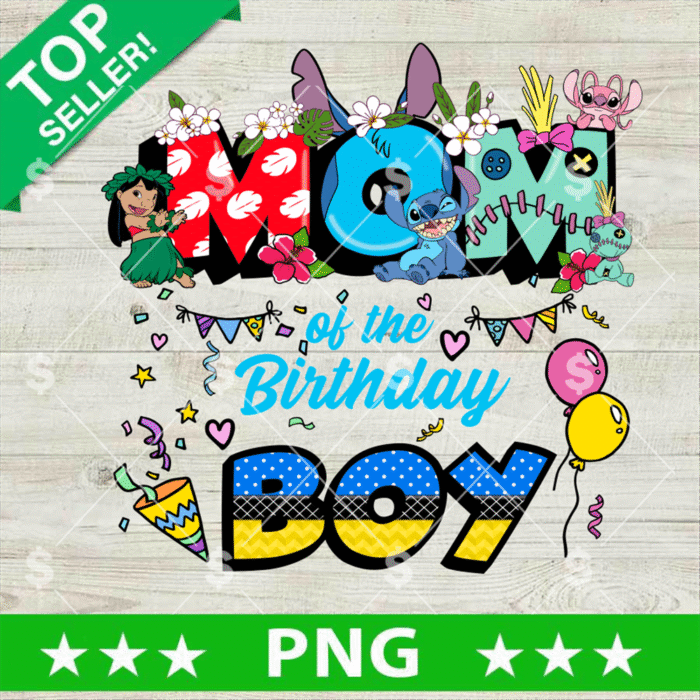 Stitch Mom Birthday Boy PNG