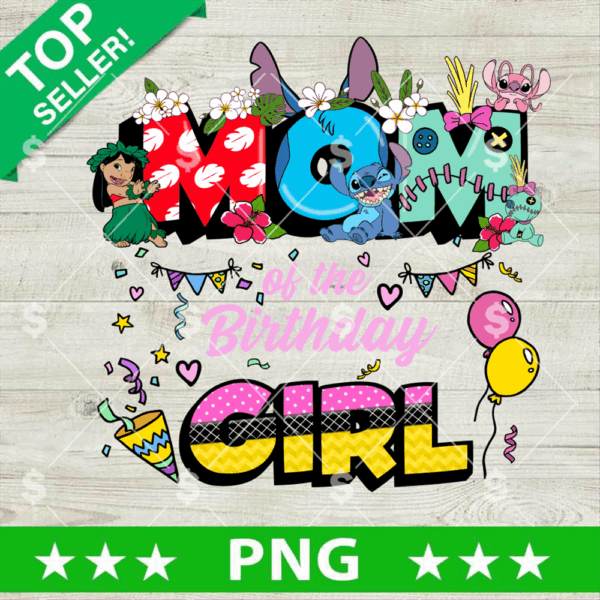 Stitch Mom Birthday Girl PNG