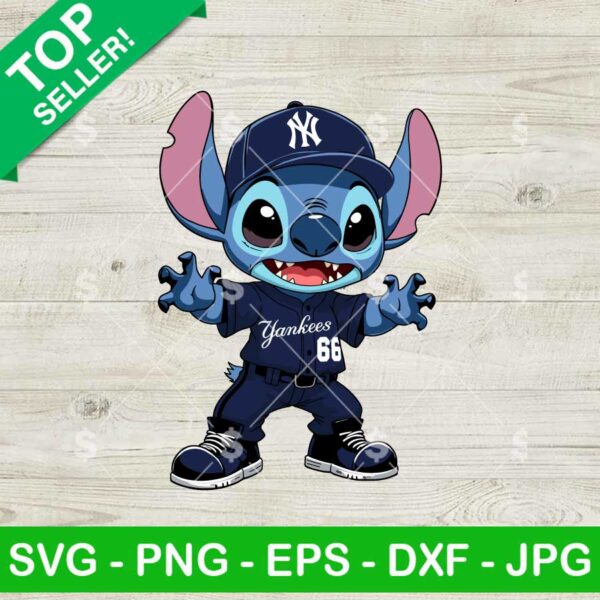 Stitch New York Yankees Baseball SVG
