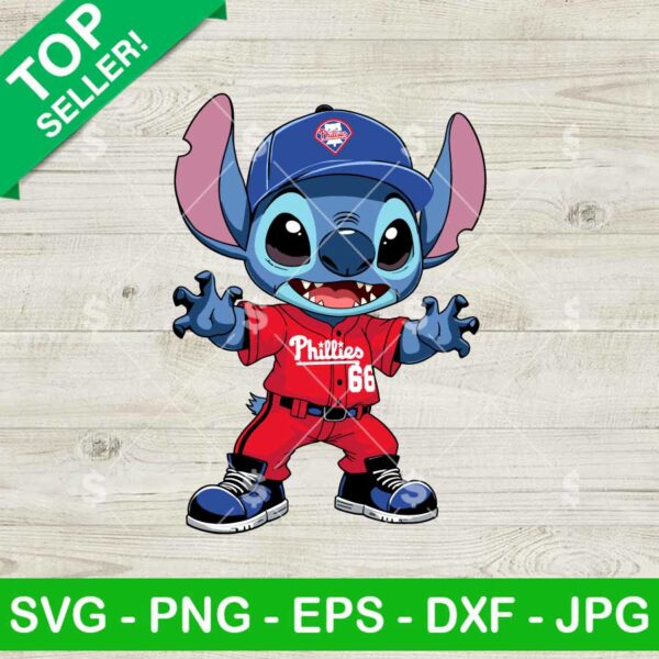 Stitch Philadelphia Phillies Baseball SVG