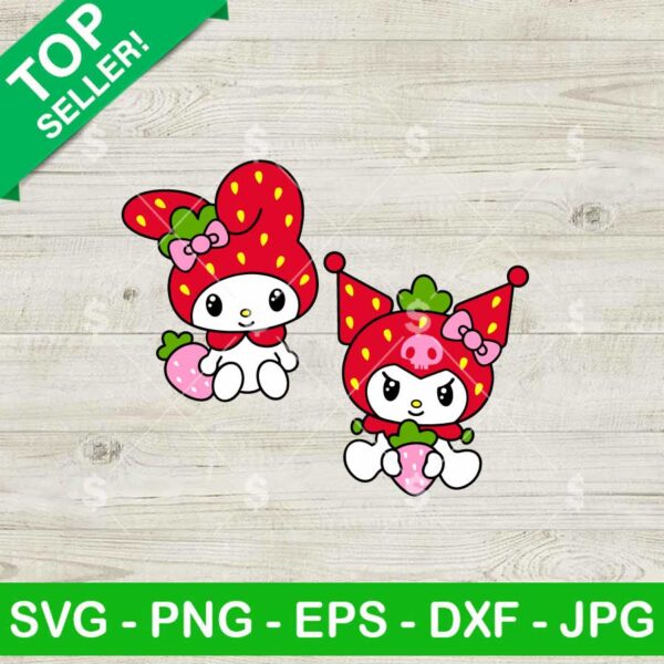 My Melody and Kuromi Strawberry SVG