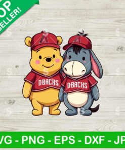 Winnie The Pooh And Eeyore Arizona Diamondbacks Baseball SVG, Winnie The Pooh Baseball MLB SVG