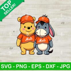 Winnie The Pooh And Eeyore New York Mets Baseball SVG