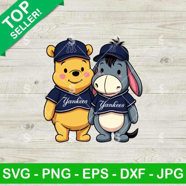 Winnie The Pooh And Eeyore New York Yankees Baseball SVG