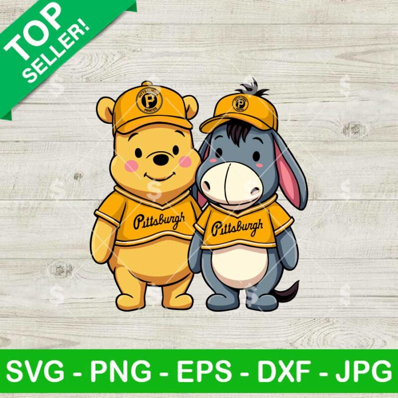 Winnie The Pooh And Eeyore Pittsburgh Pirates Baseball SVG